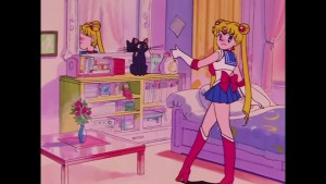 Sailor Moon episode 1 - YouTube - Sailor Moon shocked by her transformation
