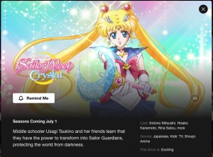Sailor Moon Crystal on Netflix July 1st
