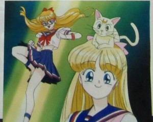 Sailor V anime - Sailor V, Minako and Artemis