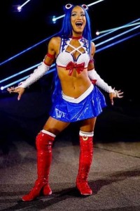 Sasha Banks in a Sailor Moon inspired outfit