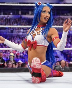 Sasha Banks in a Sailor Moon inspired outfit