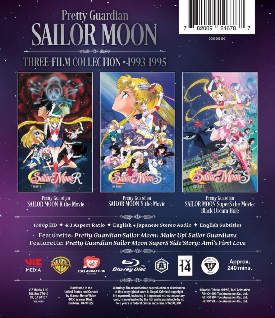 Sailor Moon Three-film Collection Blu-ray back